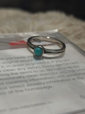 James Avery Sterling Silver Ring with Turquoise Cabochon
